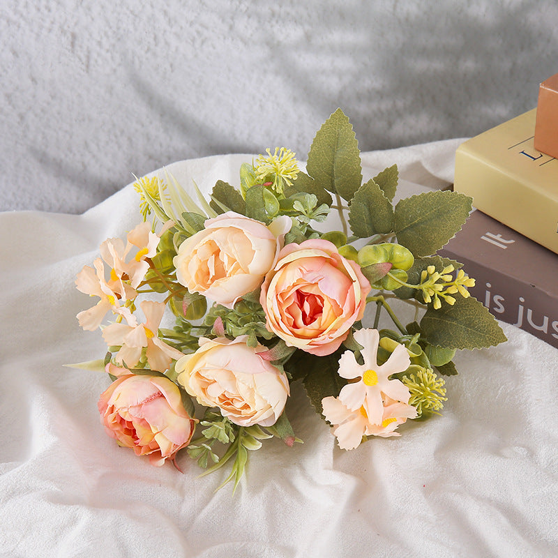 Faux Rose Bouquet Artificial Flower Bunch Home Decor