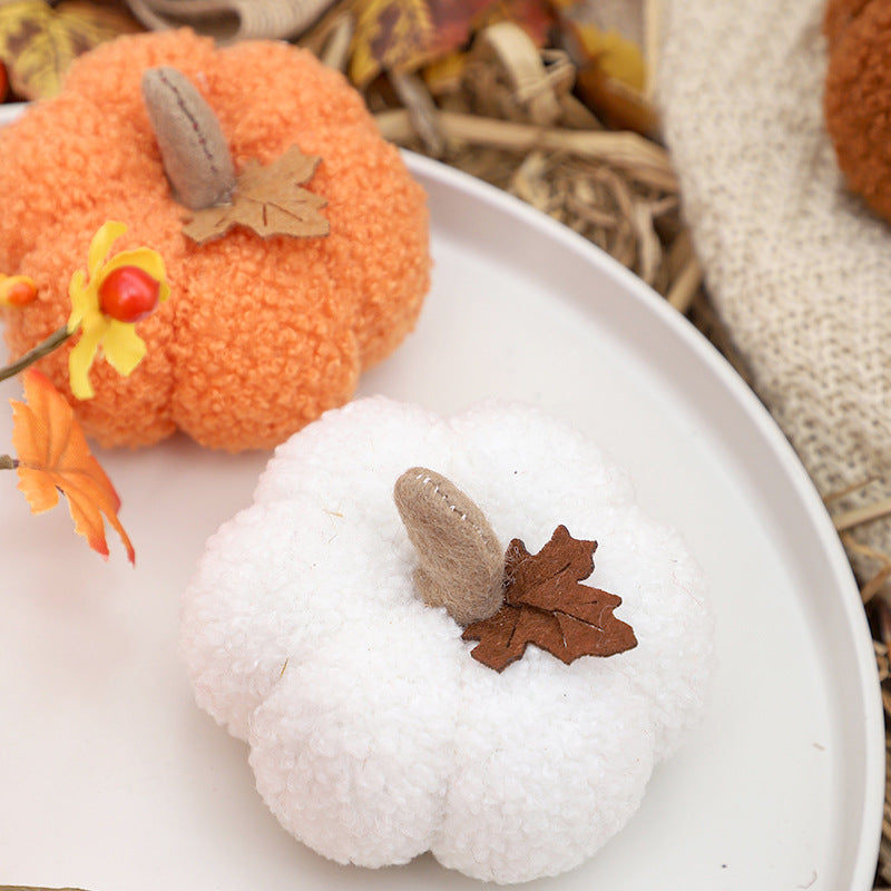 Plush Pumpkin Fall Harvest Tabletop Decoration
