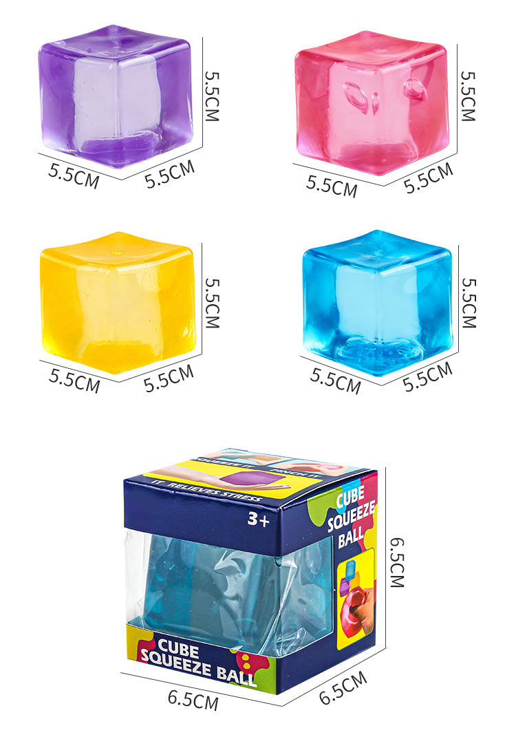 Ice Cube Squishy Stress Relief Toy Soft Squeeze Cube with Box