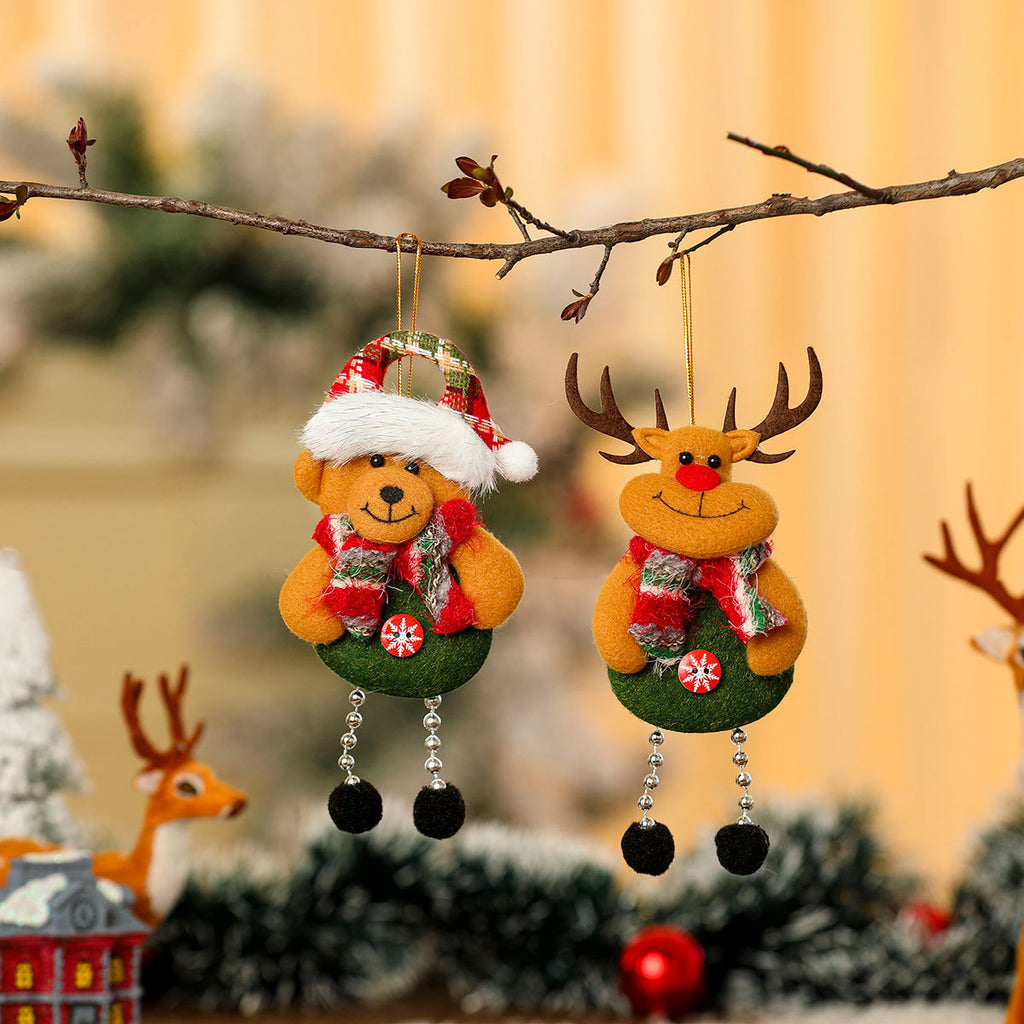 Plush Christmas Character Hanging Ornament Holiday Decor Set