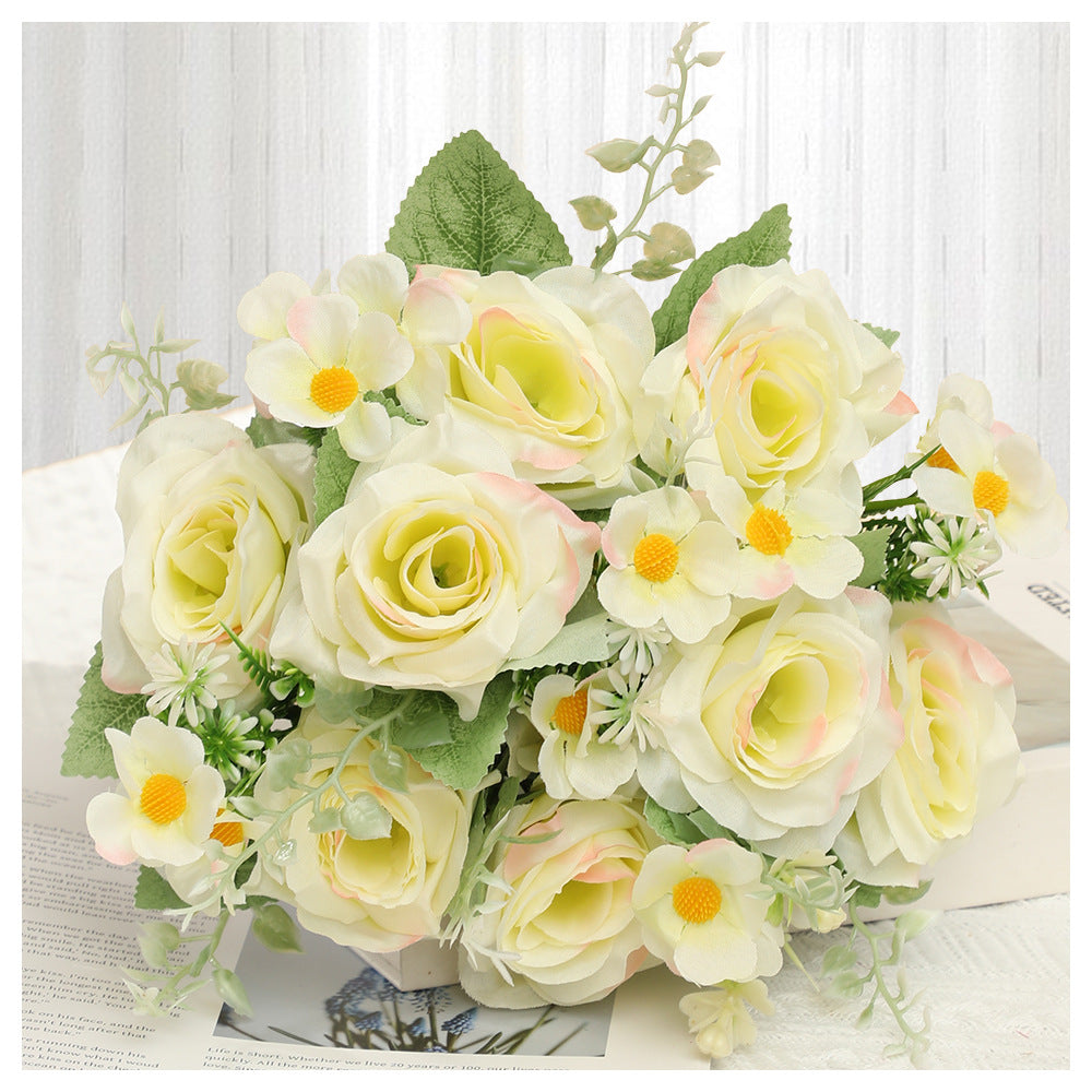 Valentine’s Day Faux Rose Bouquet Silk Flowers Home Decor