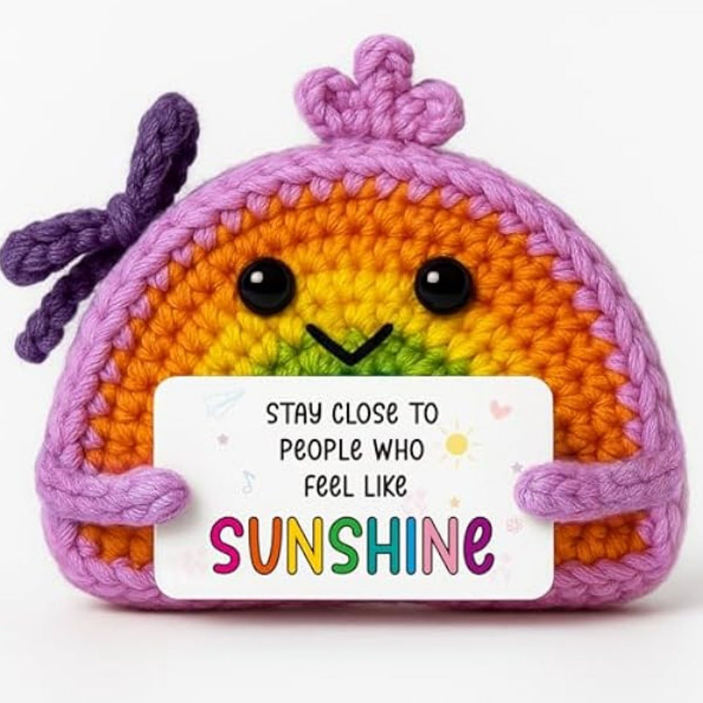 Handmade Crochet Rainbow Emotional Support Plush Gift