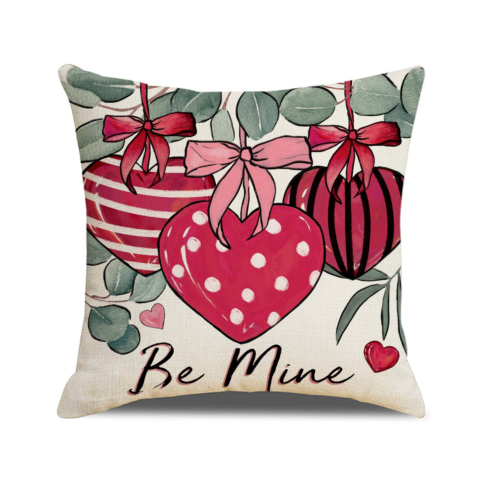 Valentine Heart Pillow Covers Set with Love Letter Prints