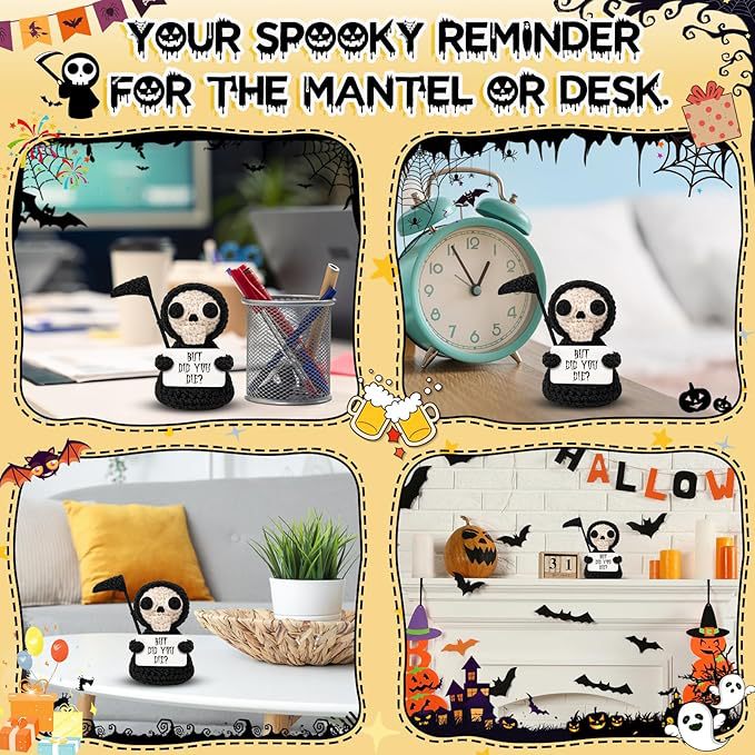 Handmade Crochet Grim Reaper Plush Halloween Gift