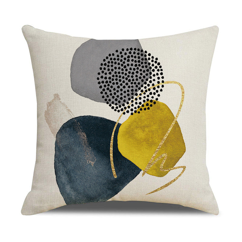 Modern Abstract Linen Throw Pillow Cover for House Decor