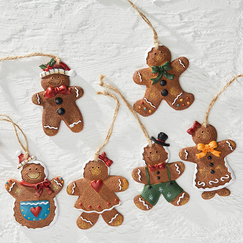 Resin Gingerbread Christmas Ornament Holiday Tree Hanging Decor