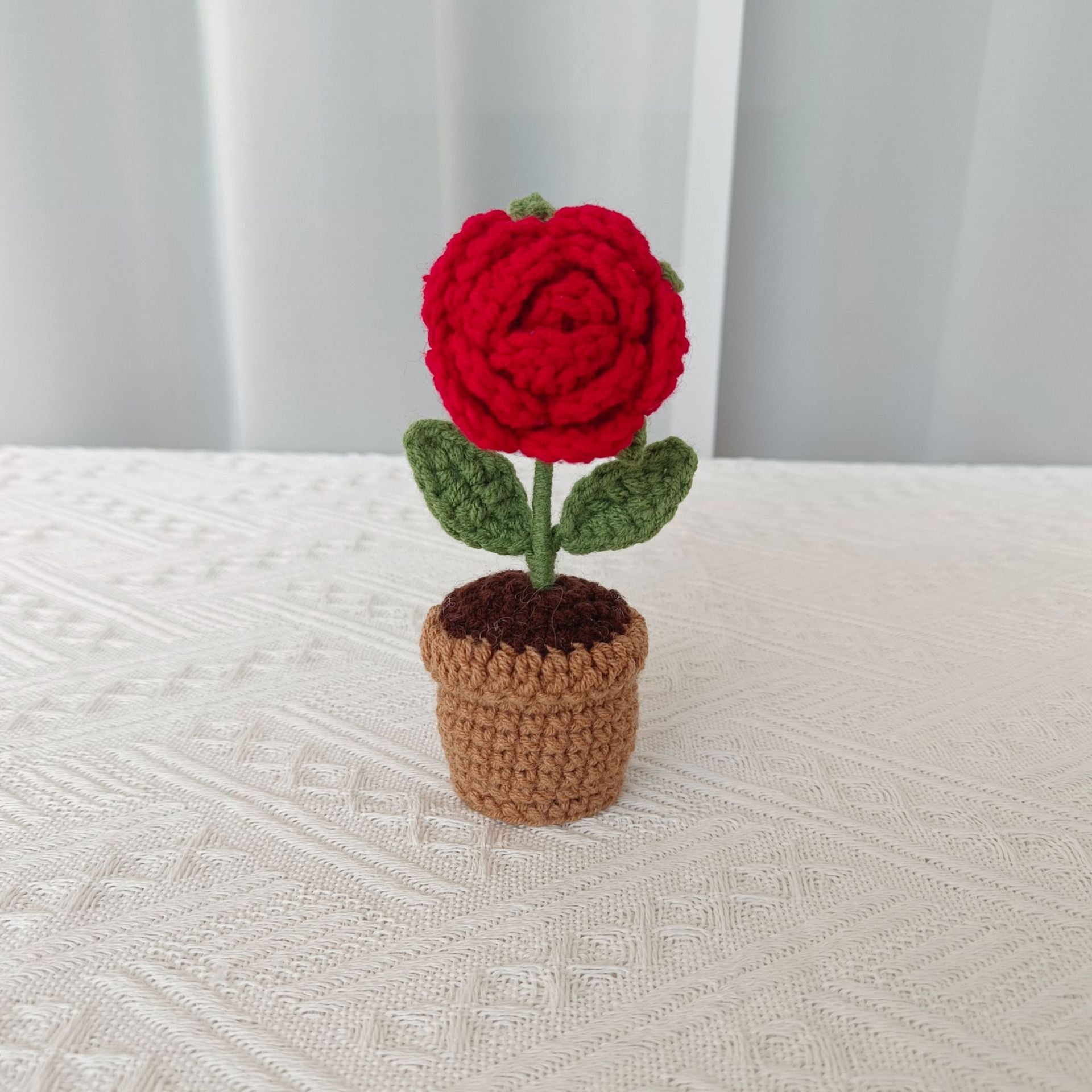 Valentine’s Day Crochet Potted Flowers Cute Gift Decor