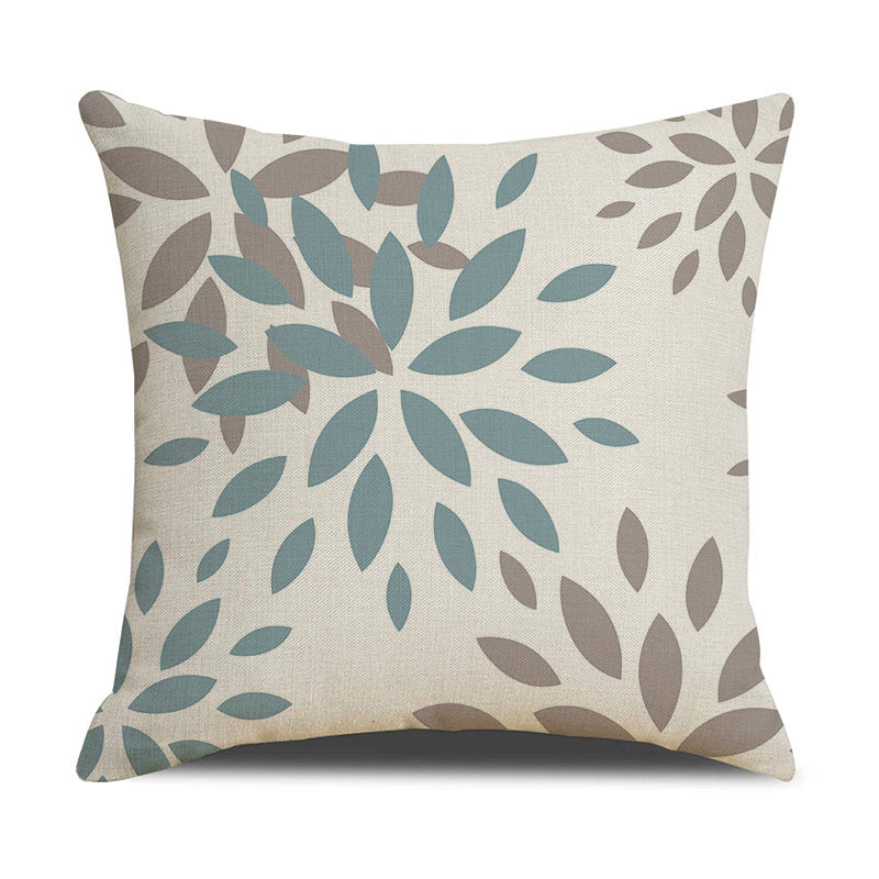 Linen Geometric Letter Throw Pillow Cover Square Sofa Decor