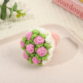 Valentines Crochet Flower Keychain Handmade Gift Decor