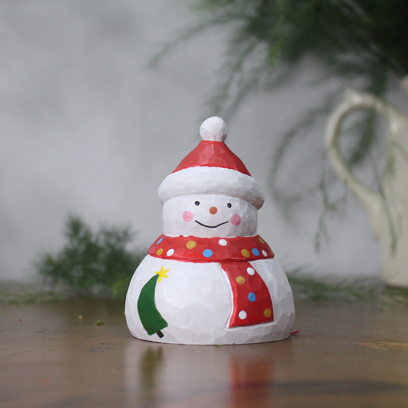 Cute Wood Christmas Figurine Holiday Tabletop Decoration