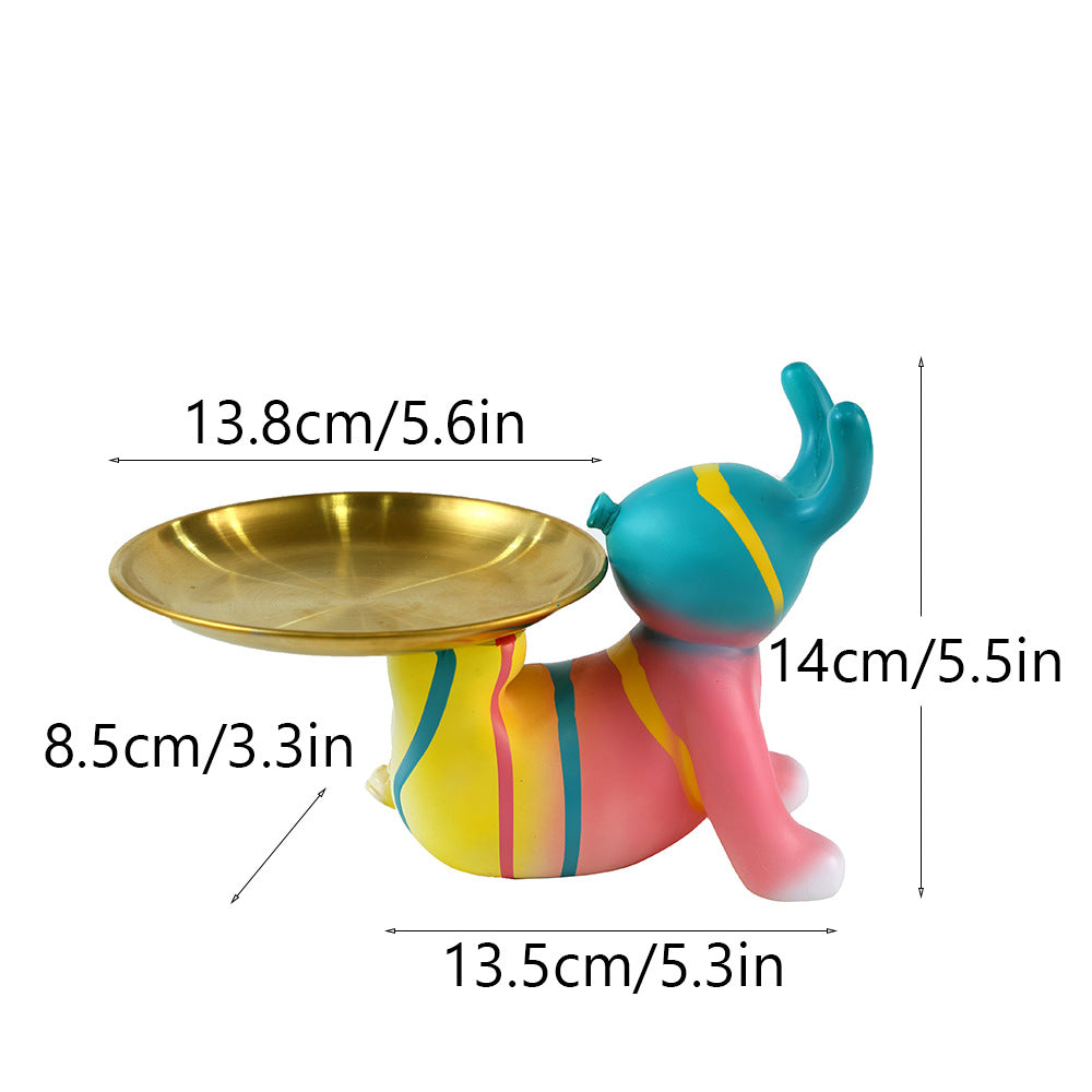 Modern Resin Balloon Dog Bunny Tray Figurine Decor