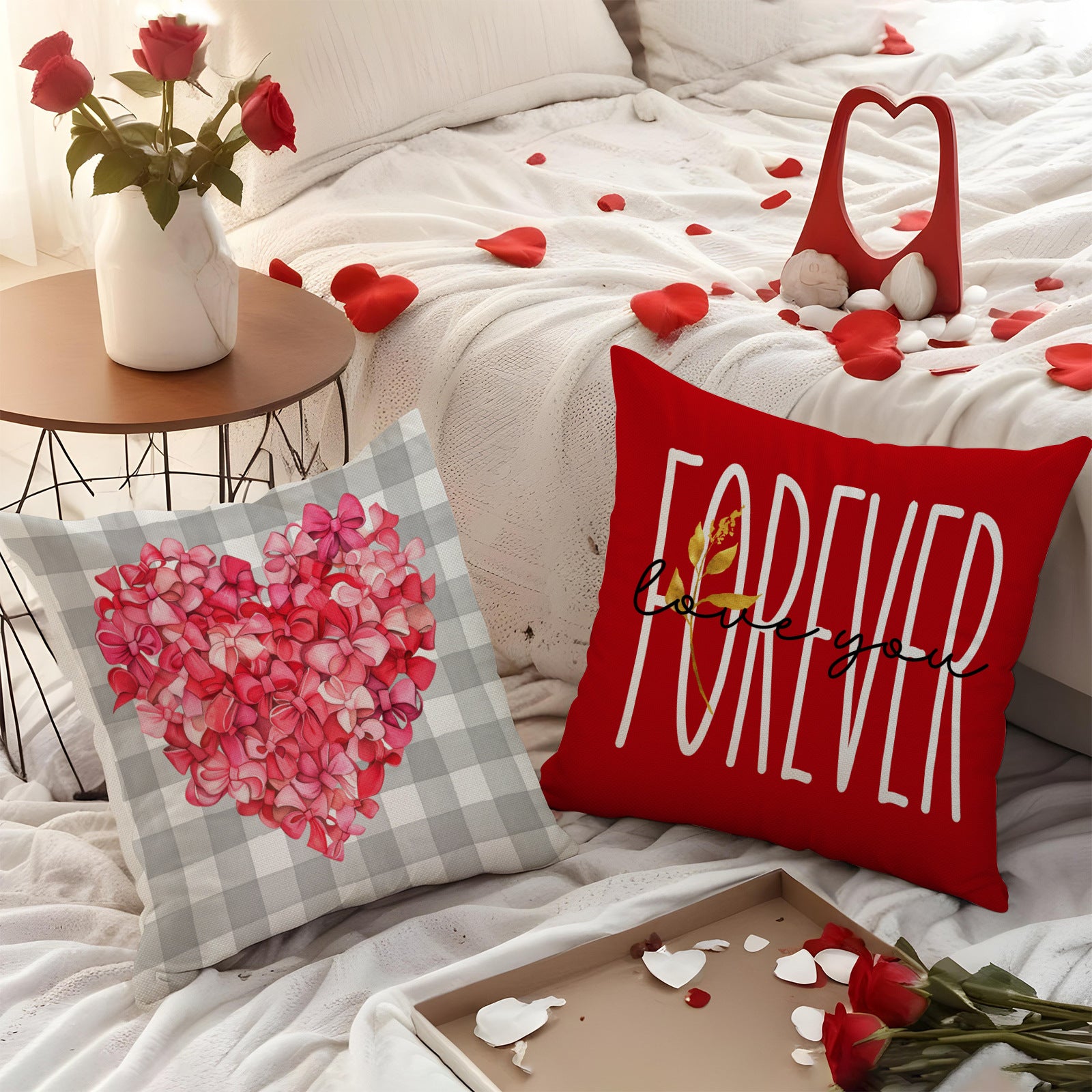 Red Valentine Heart Decorative Pillow Cover Love Home Decor