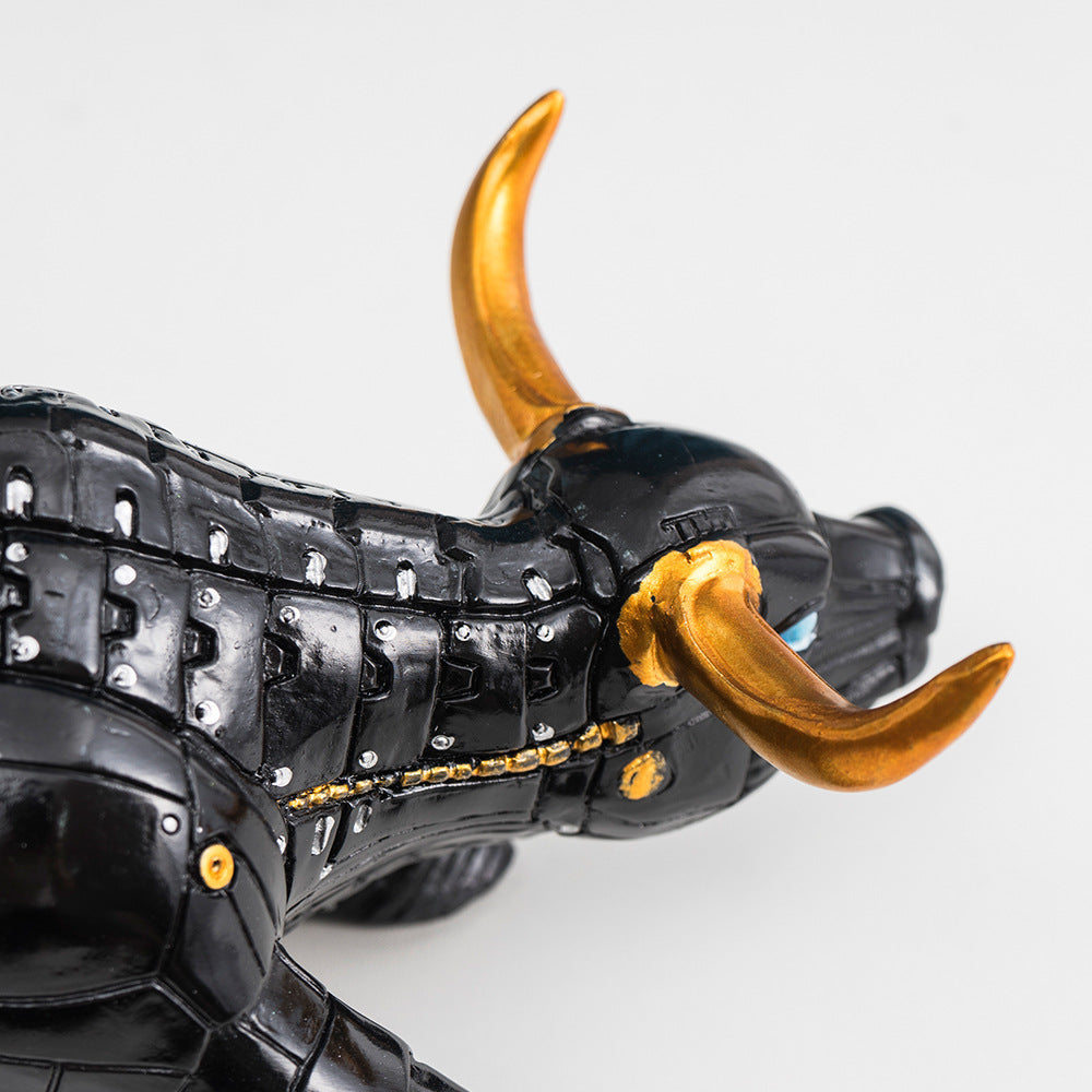 Resin Bull Statue Animal Decor for Home Office Desk Gift