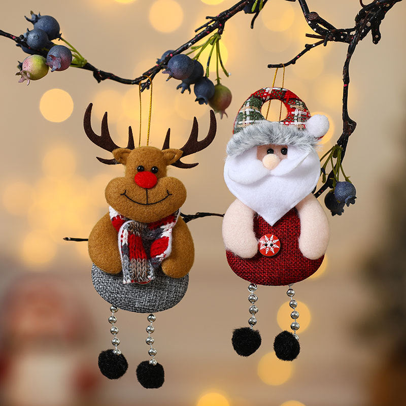 Plush Christmas Character Hanging Ornament Holiday Decor Set