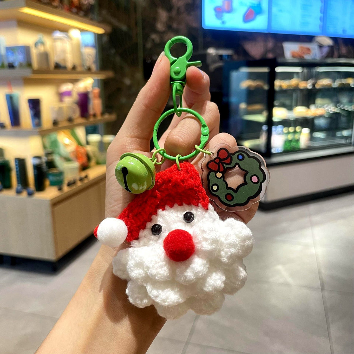 Crochet Santa Claus Keychain Christmas Hanging Charm