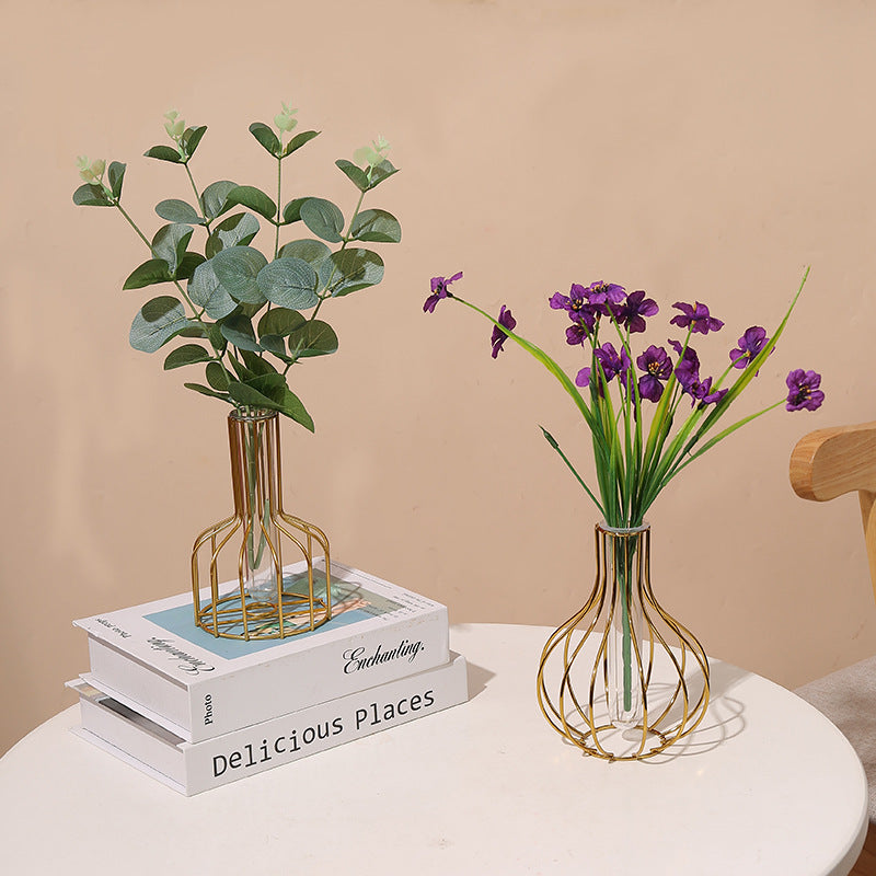 Iron Vase Decorative Planter for Home Table Desk