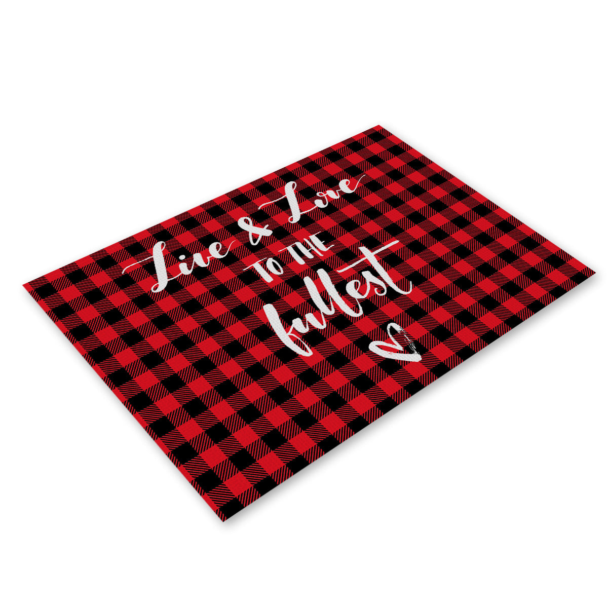 Valentines Day Plaid Linen Placemats Farmhouse Table Decor