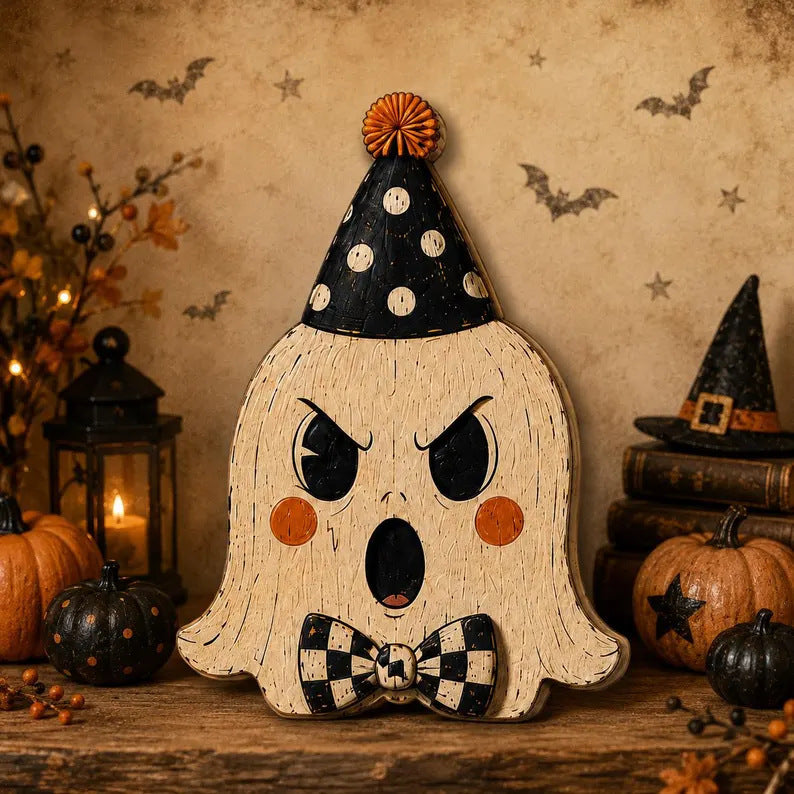 Halloween Ghost Wooden Tabletop Decoration Home Decor