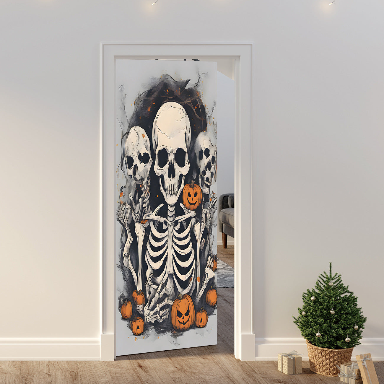 Halloween Door Cover Polyester Seasonal Party Decoration
