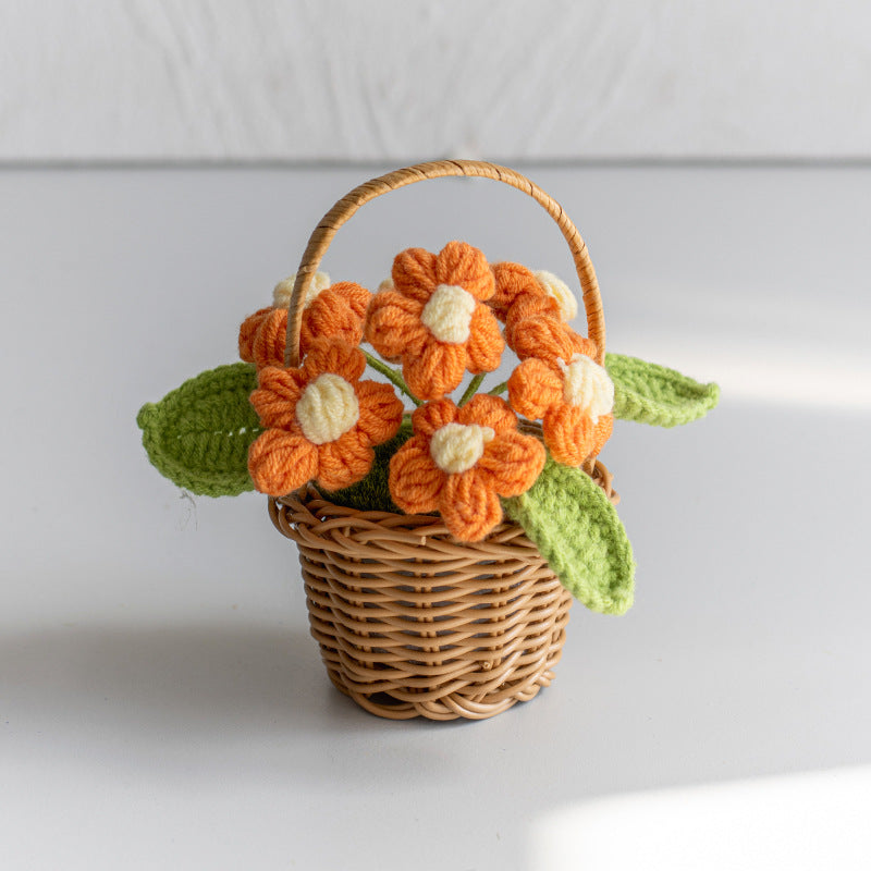Valentine Holiday Decorations Crochet Flower Handmade Decor