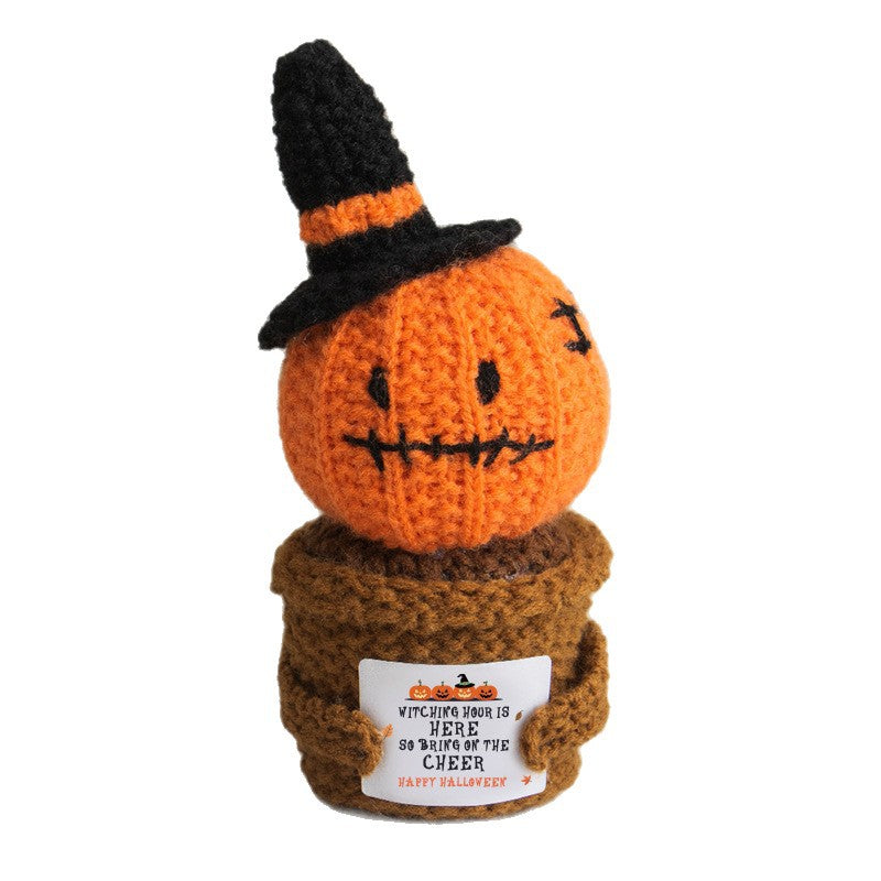 Halloween Crochet Pumpkin Plush Toy Kids Decor Gift