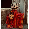 Halloween Pumpkin Skeleton Figurine Spooky Tabletop Decor