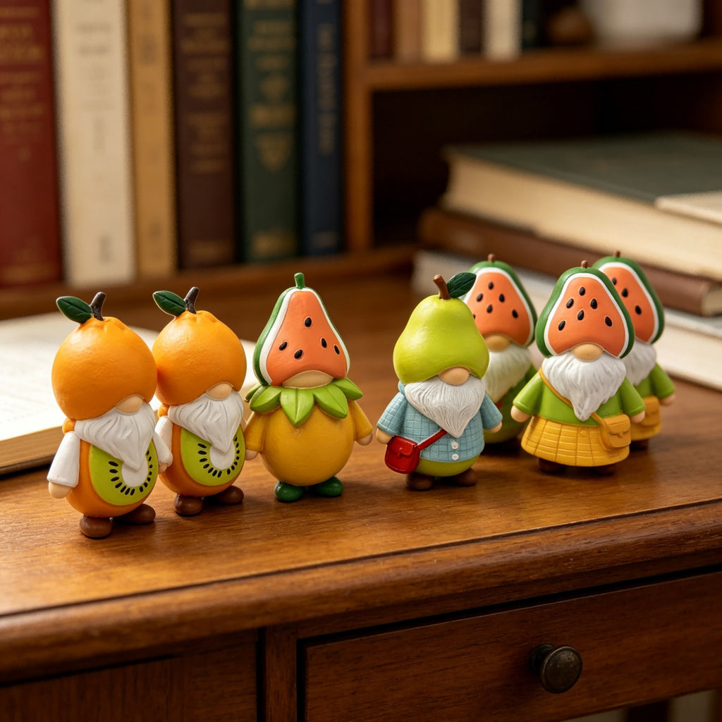 Cute Fruit Gnome Figurines Resin Home Decor Gift