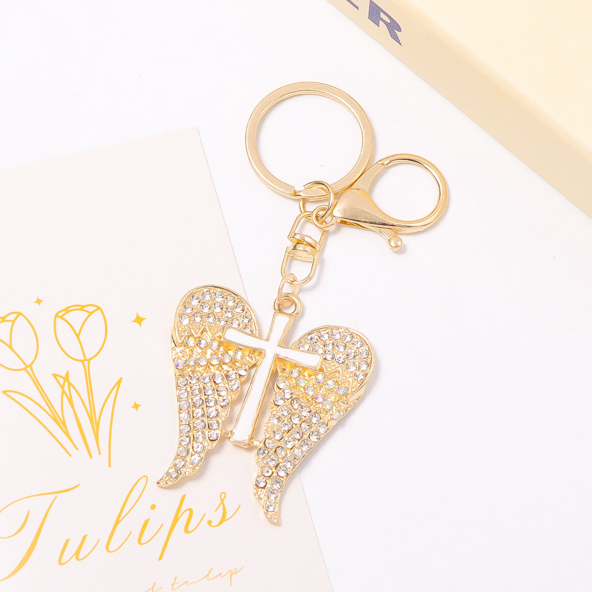 Rhinestone Butterfly Tassel Keychain Bag Charm Gift