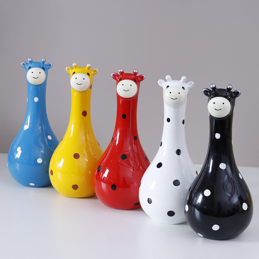 Giraffe Resin Vase Whimsical Home Garden Decor