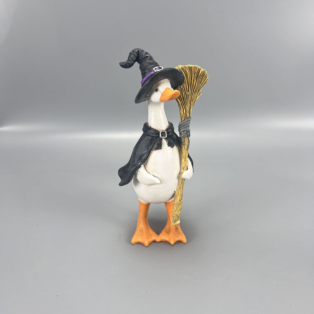 Resin Halloween Duck Figurine Seasonal Tabletop Decor