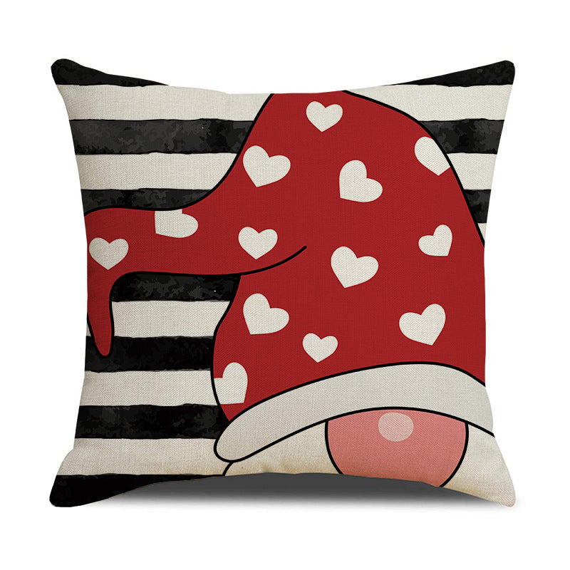 Valentine Heart Gnome Pillow Cover Red Love Decor