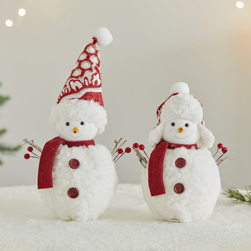 Fabric Snowman Christmas Figurine Holiday Tabletop Decor