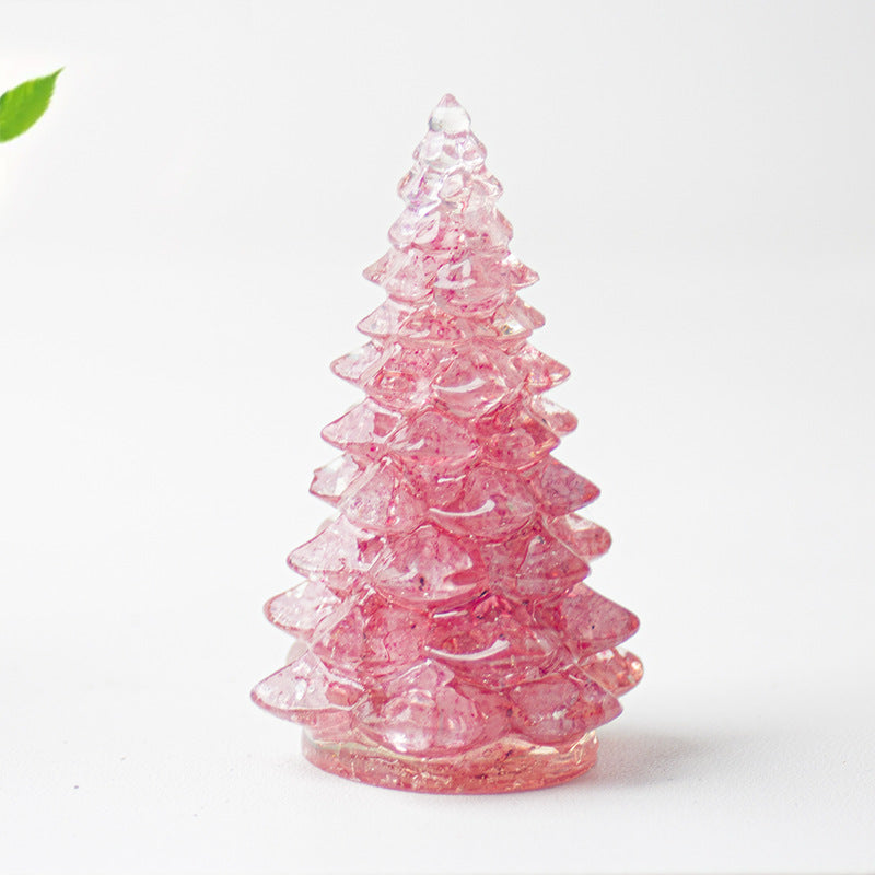 Christmas Resin Tree Figurine Mini Holiday Table Decor