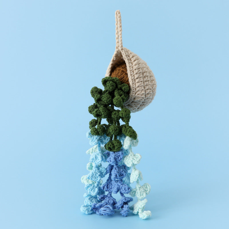 Handmade Crochet Hanging Flower Decor Rearview Mirror Charm