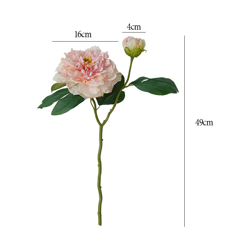 Artificial Peony Flower Stem Faux Floral Vase Home Decor