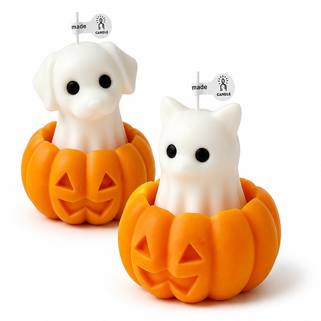 Pumpkin Cat Dog Scented Candle Halloween Fall Home Decor