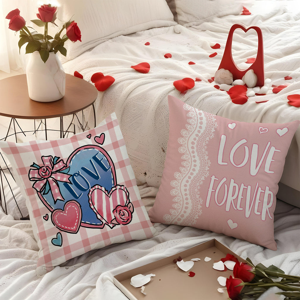 Pink Love Throw Pillow Covers Valentines Truck & Heart Decor