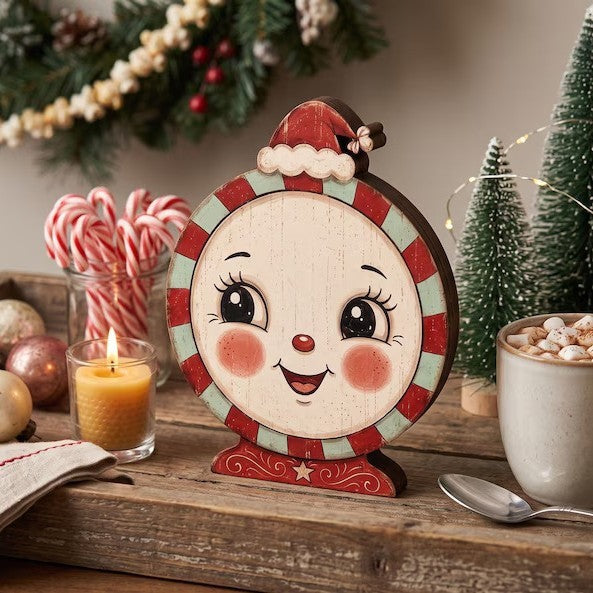 Christmas Wooden Tabletop Figurine Holiday Decor Display