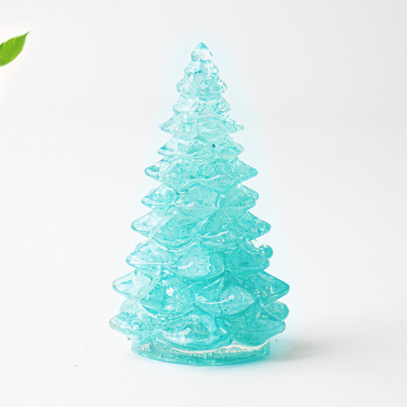 Mini Christmas Tree Resin Ornament Holiday Tabletop Decor
