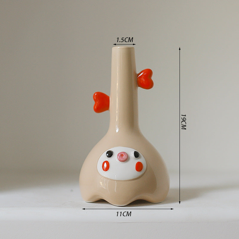 Charming Ceramic Animal Vase Desk Décor Cute Home Décor