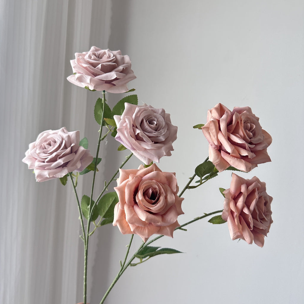 Valentine’s Day 3 Head Faux Rose Bouquet Wedding Decor
