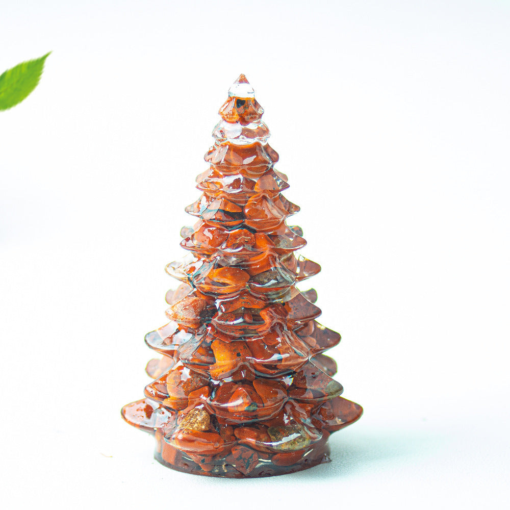 Christmas Resin Tree Figurine Mini Holiday Table Decor