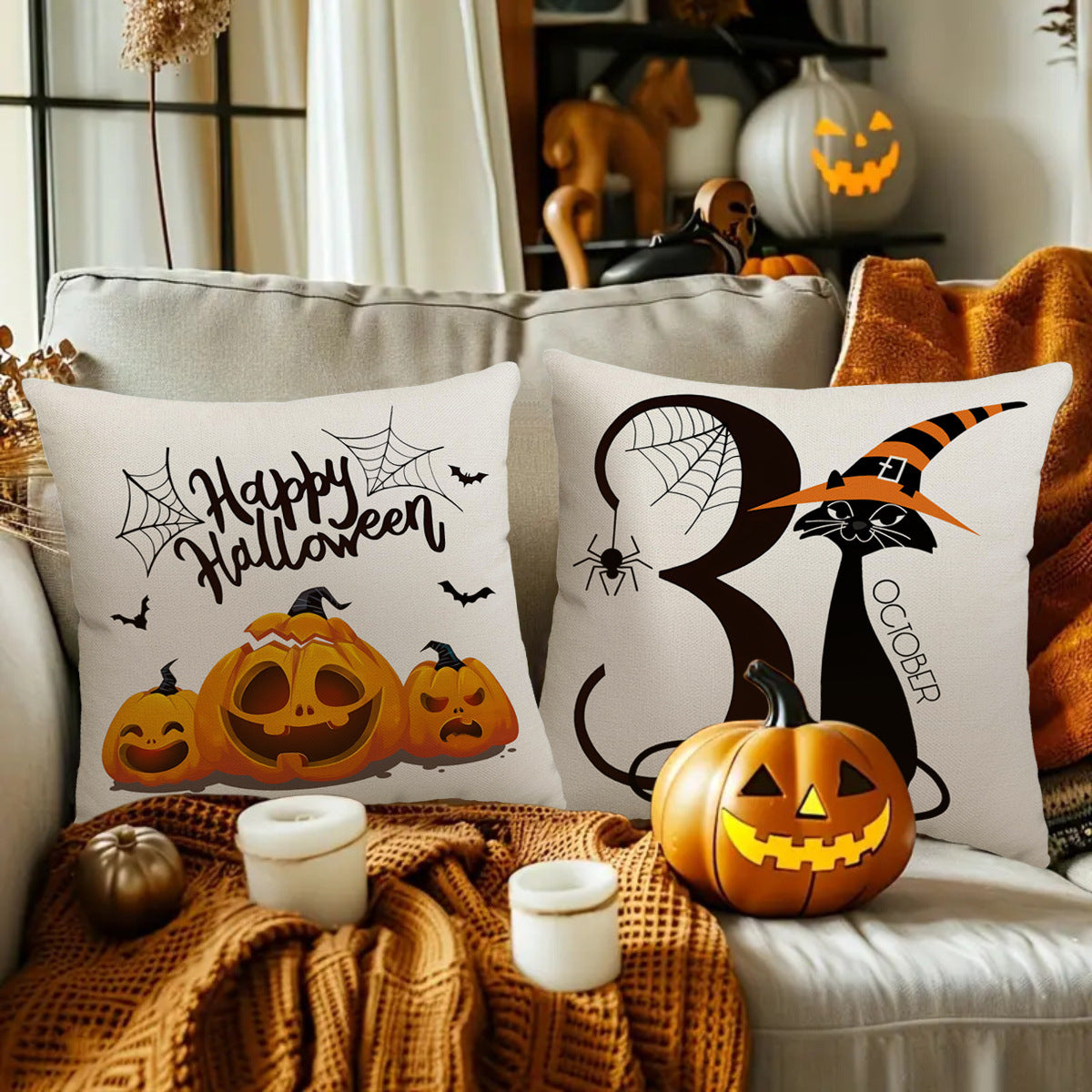 Halloween Pillow Cover Fall Holiday Home Decor