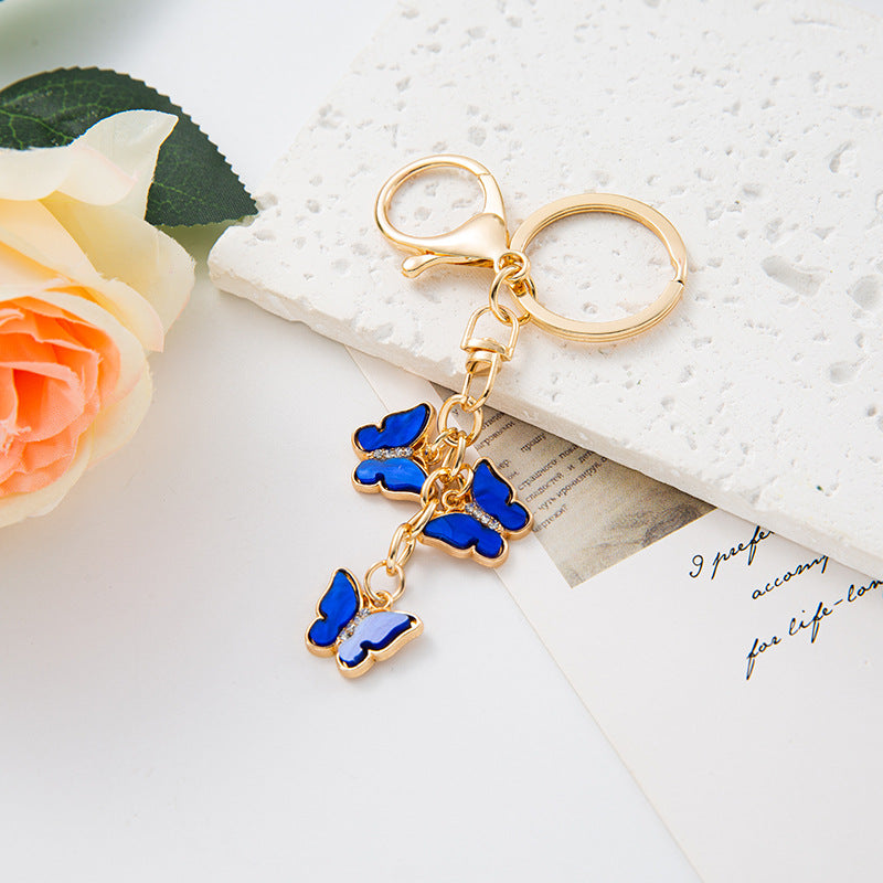 Butterfly Keychain Set Crystal Bag Charm Accessory