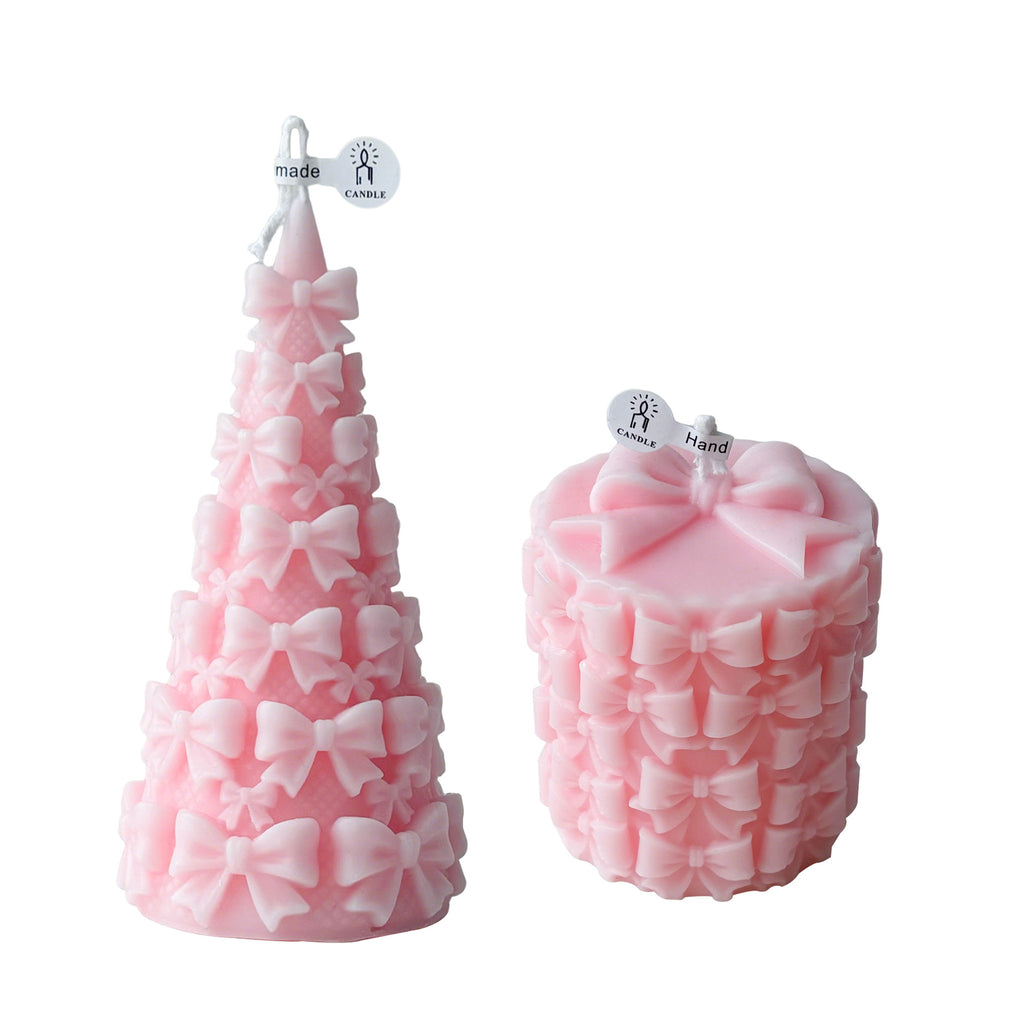 Bow Christmas Tree Candle Decorative Candle Holiday Home Decor