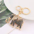 Crystal Elephant Keychain Sparkling Charm with Metal Ring