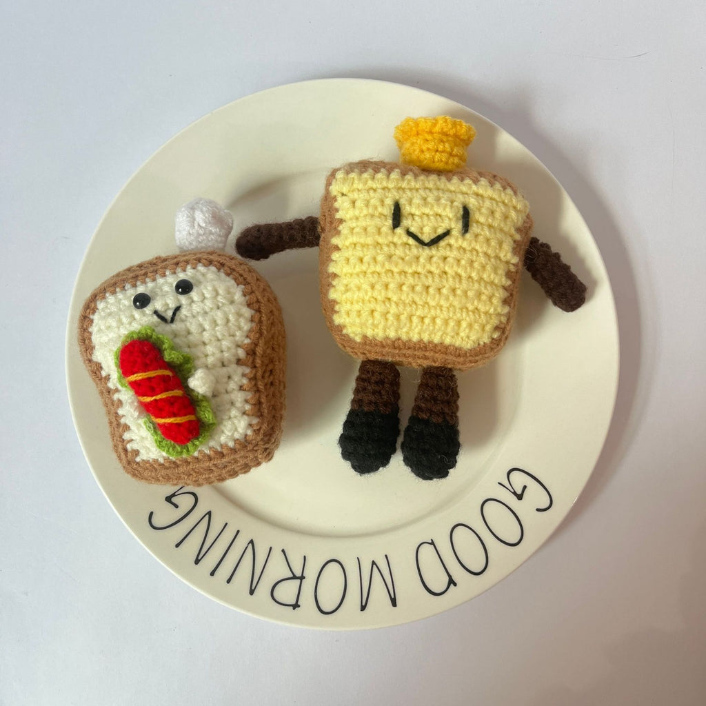 Crochet Bread Plush Keychain Cute Food Charm
