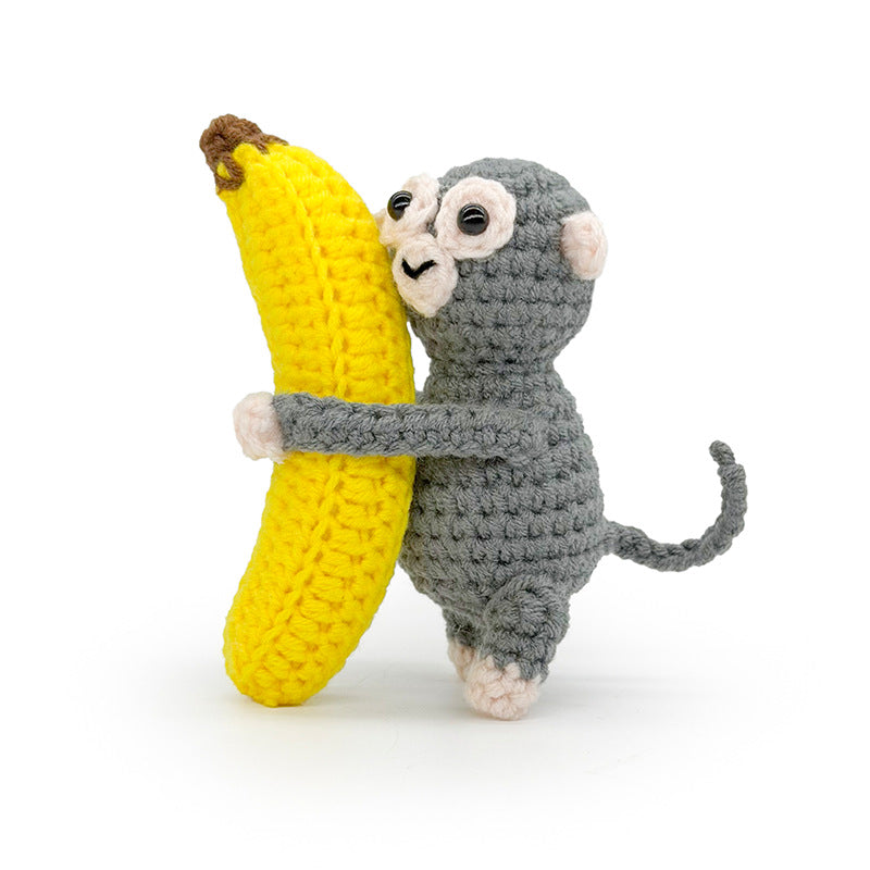 Crochet Monkey Keychain Handmade Plush Bag Charm