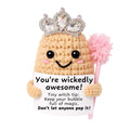 Handmade Crochet Witch Plush Positive Message Gift