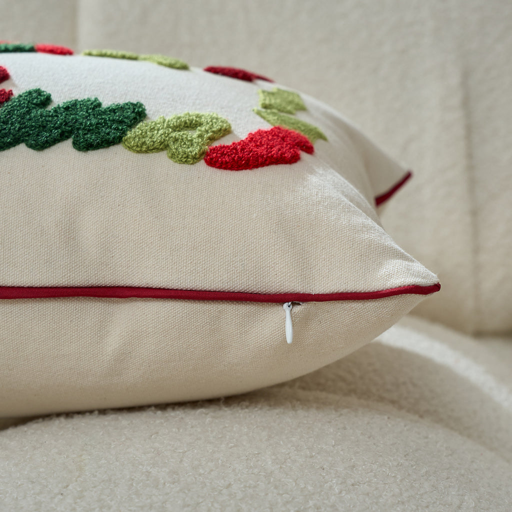 Christmas Embroidered Pillow Covers Gingerbread Snowflake